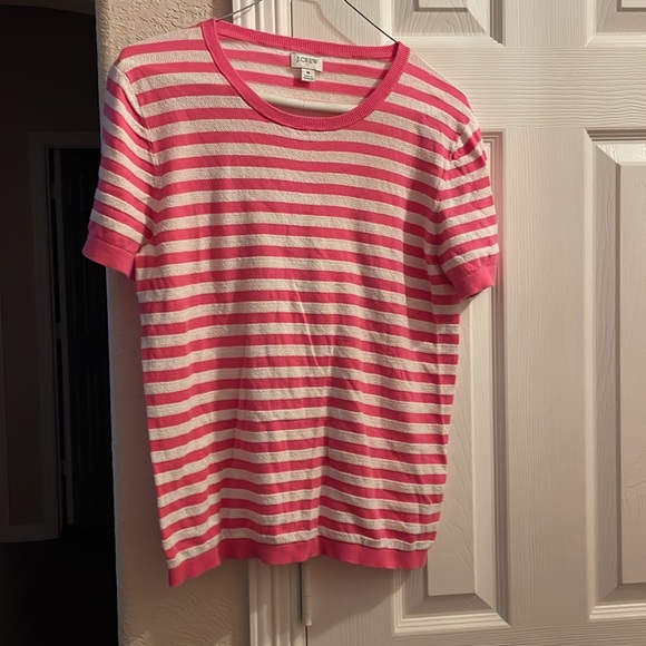 J. Crew Tops - J. CREW • Stripe Top Cotton Short Sleeve M